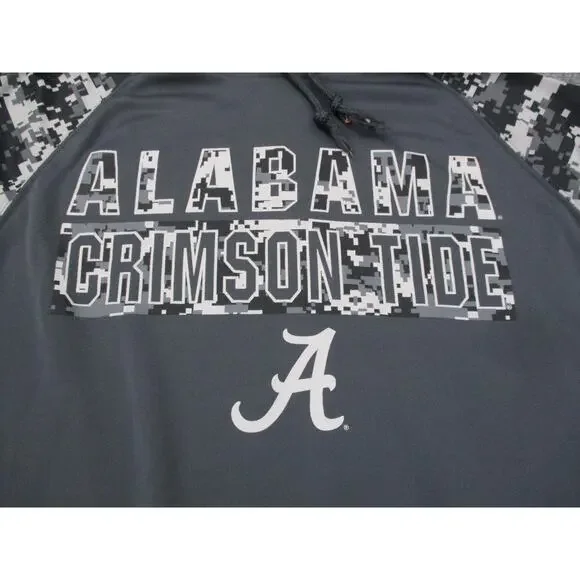 Alabama Crimson Tide Hoodie Mens Medium Gray Camo NCAA Football Colosseum OHT - Picture 8 of 16